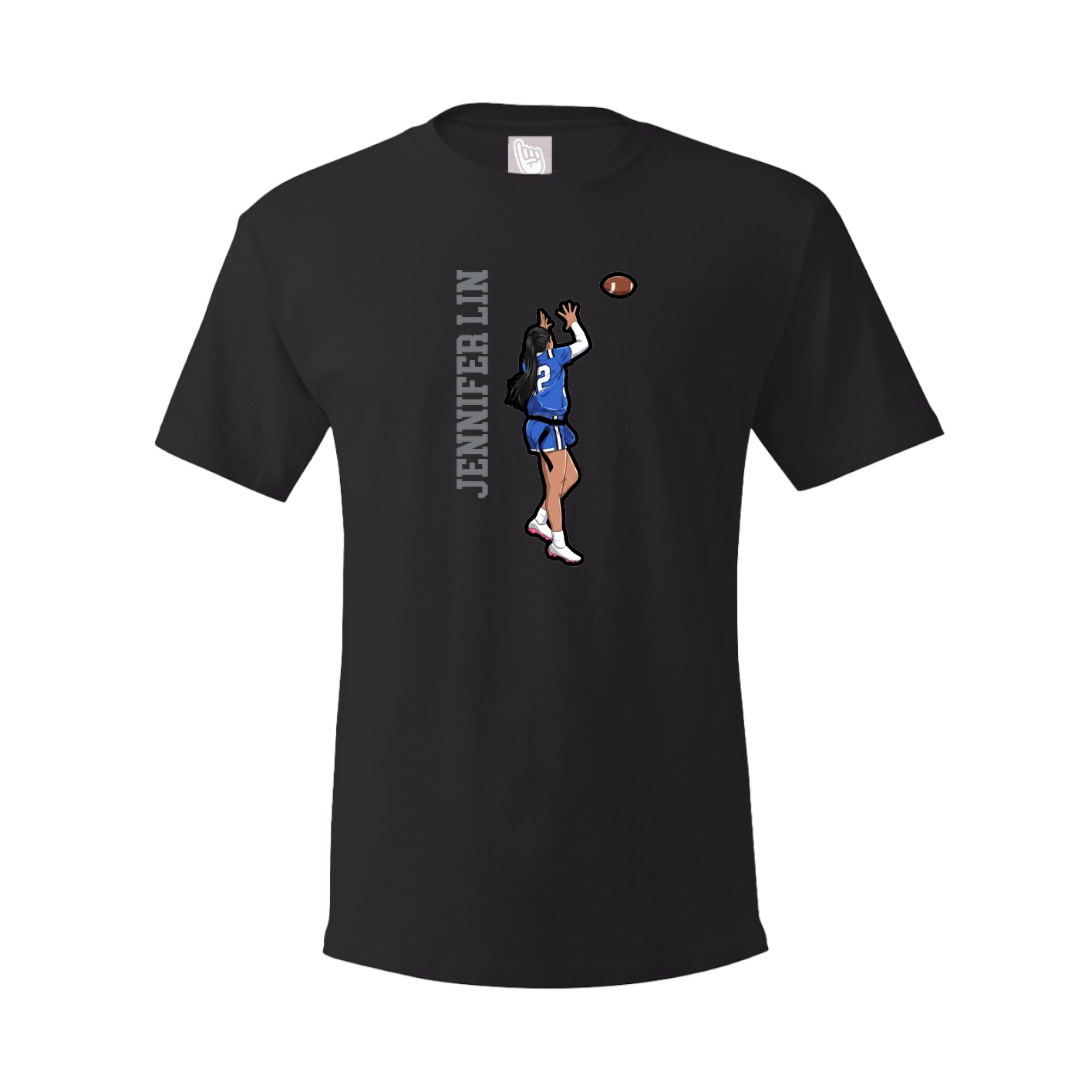 Youth Tee — Name Vertical in Black