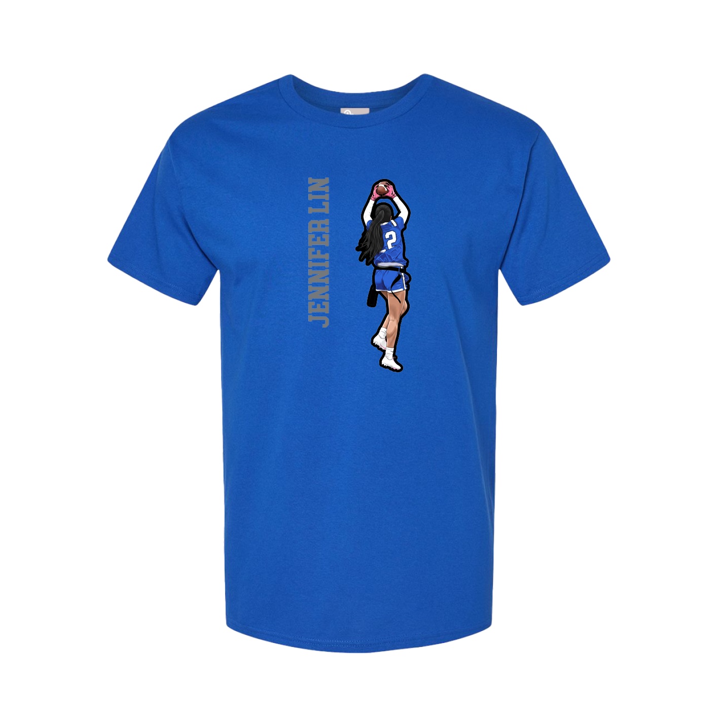 Youth Tee — Name Vertical in Royal