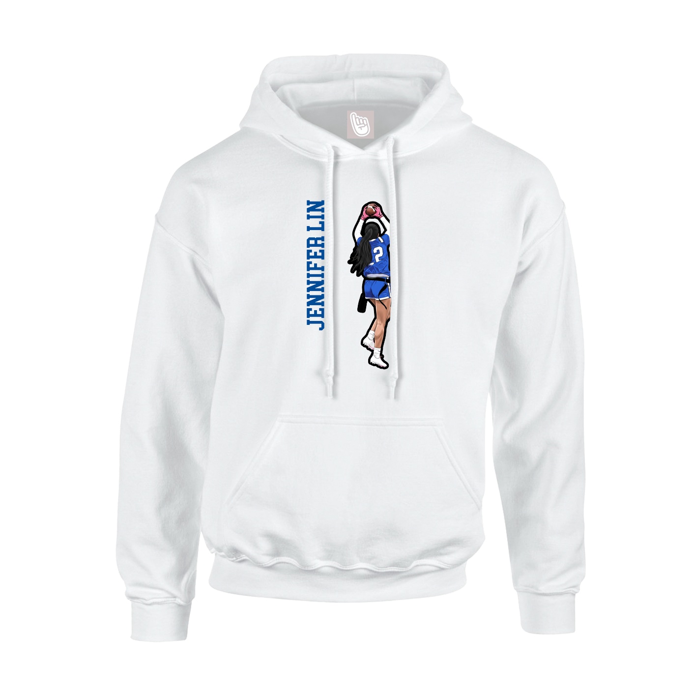 Hoodie — Name Vertical in White
