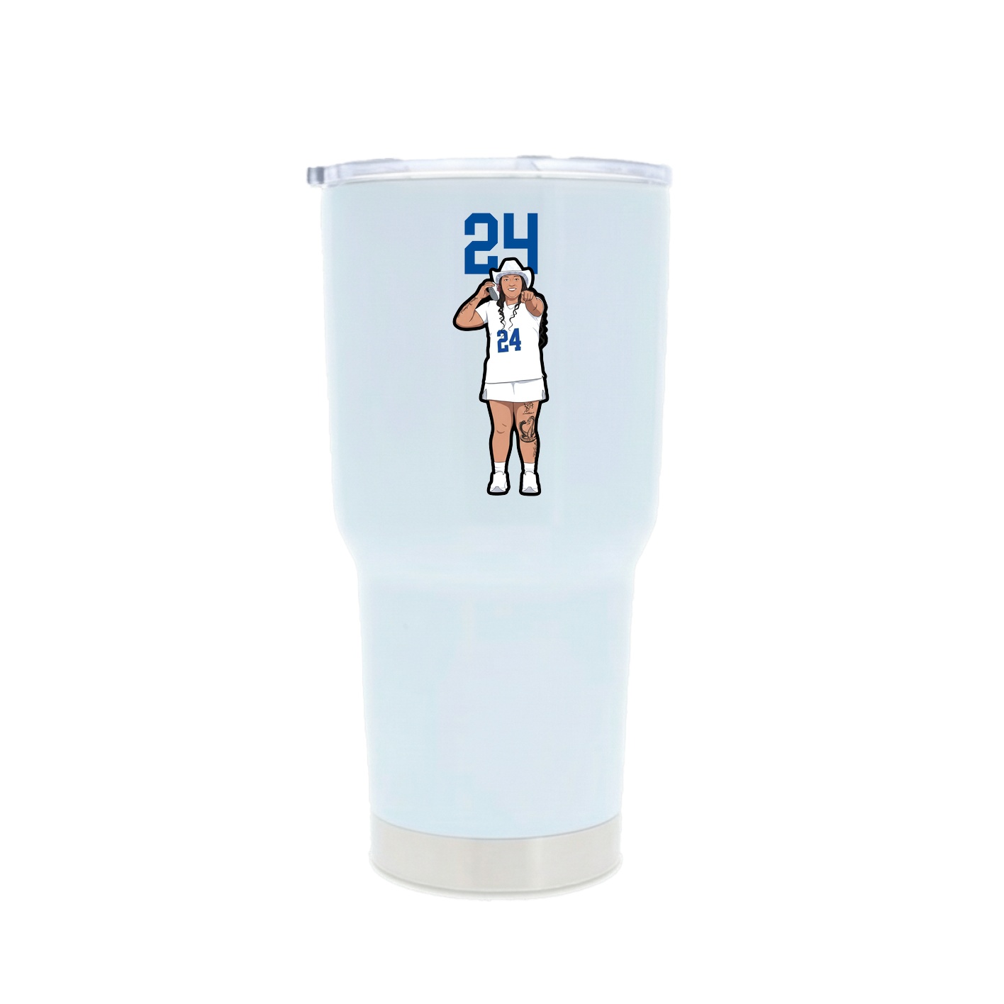 30oz Stainless Steel Tumbler — Number Top in White
