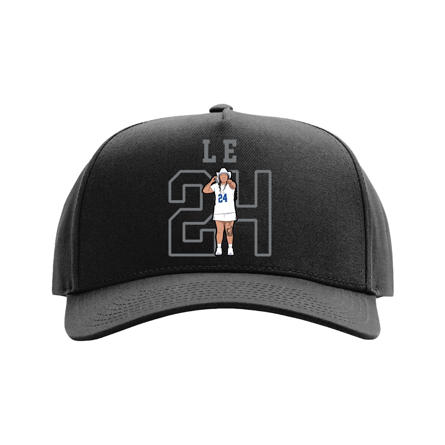 Full Fabric Five-Panel Champ Cap — Shirsey in Black