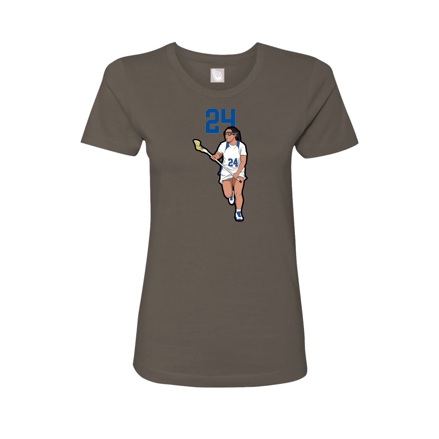 Fitted Women's Tee — Number Top in Grey