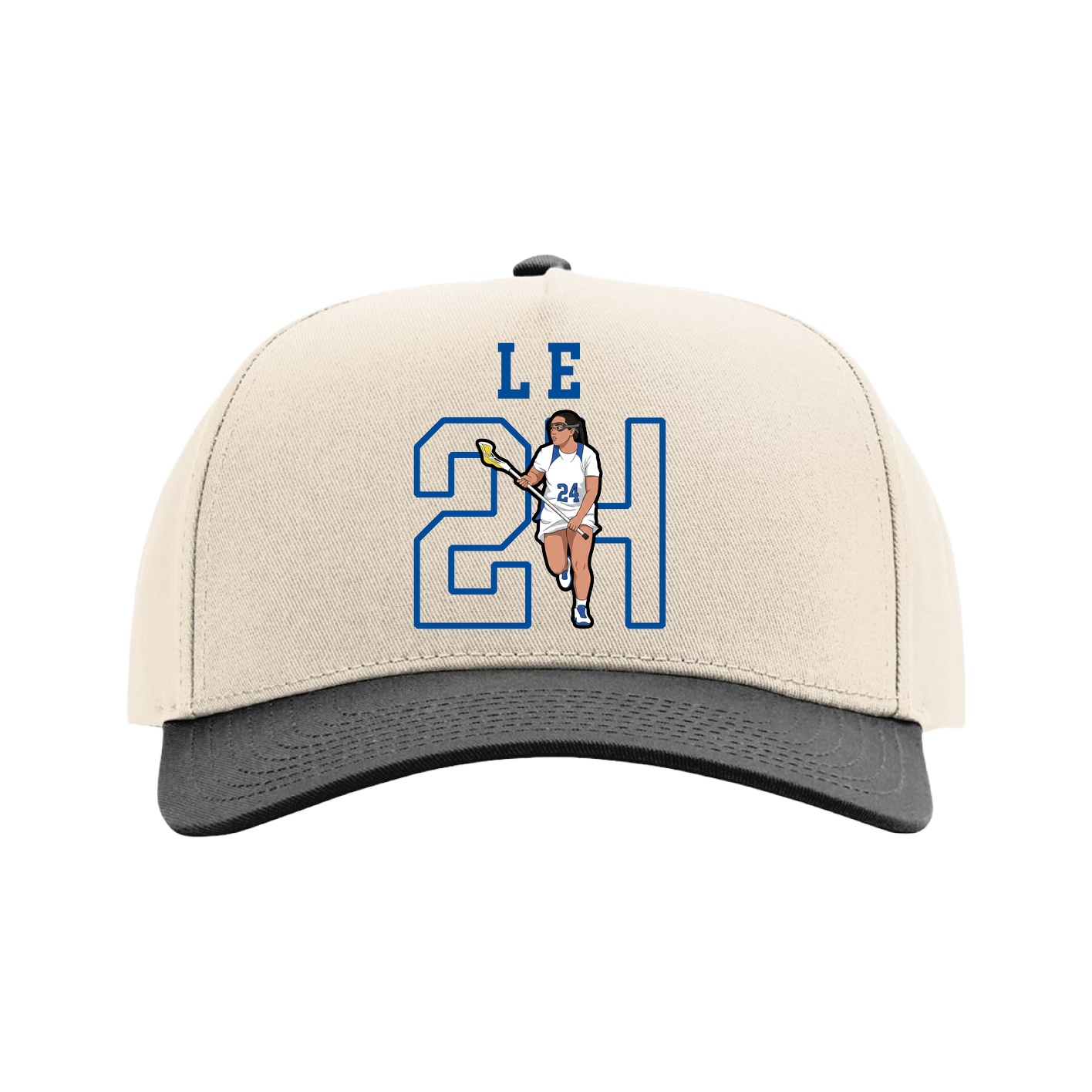 Full Fabric Five-Panel Champ Cap — Shirsey in Cream/Black