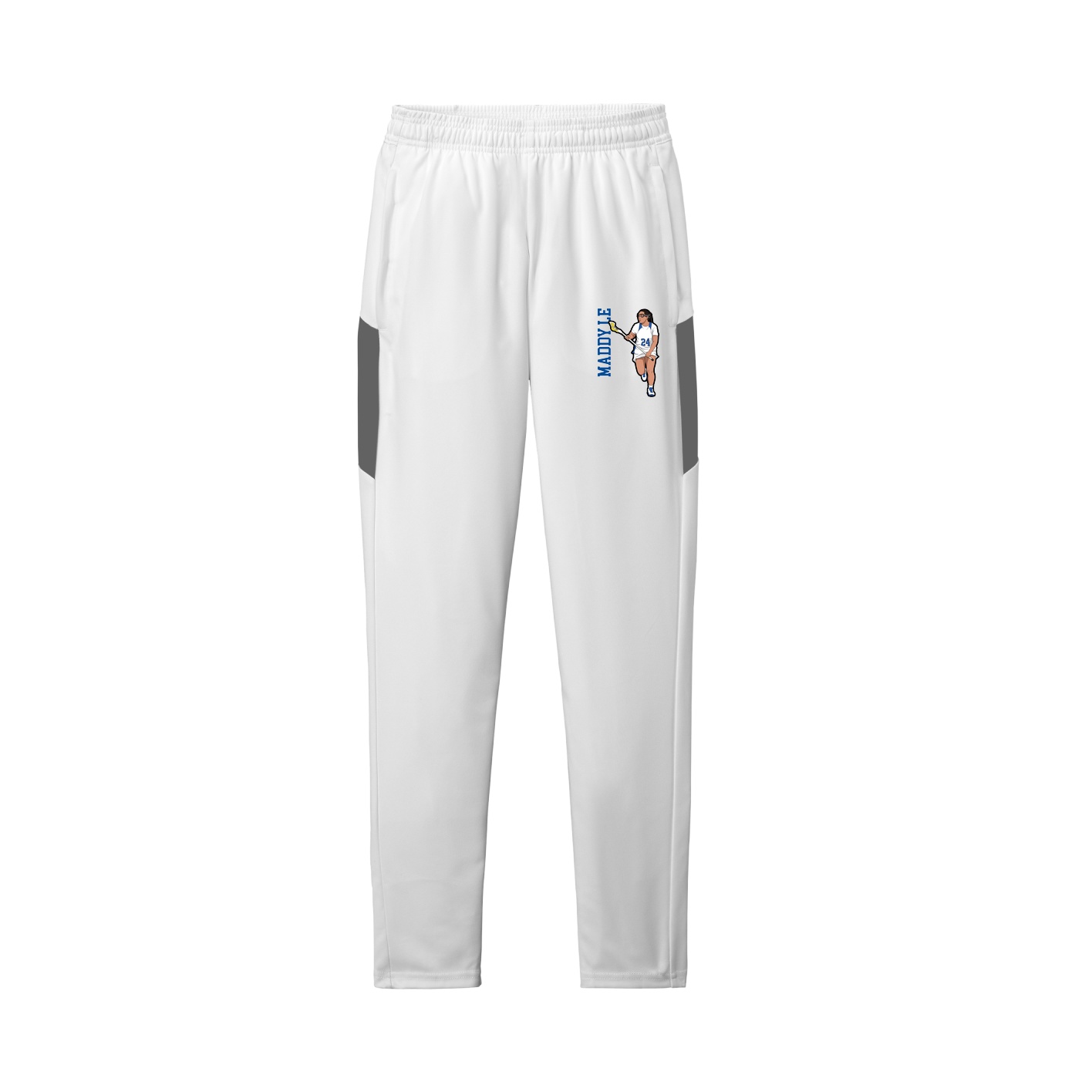 Team Travel Pant — Name Vertical in White/Grey