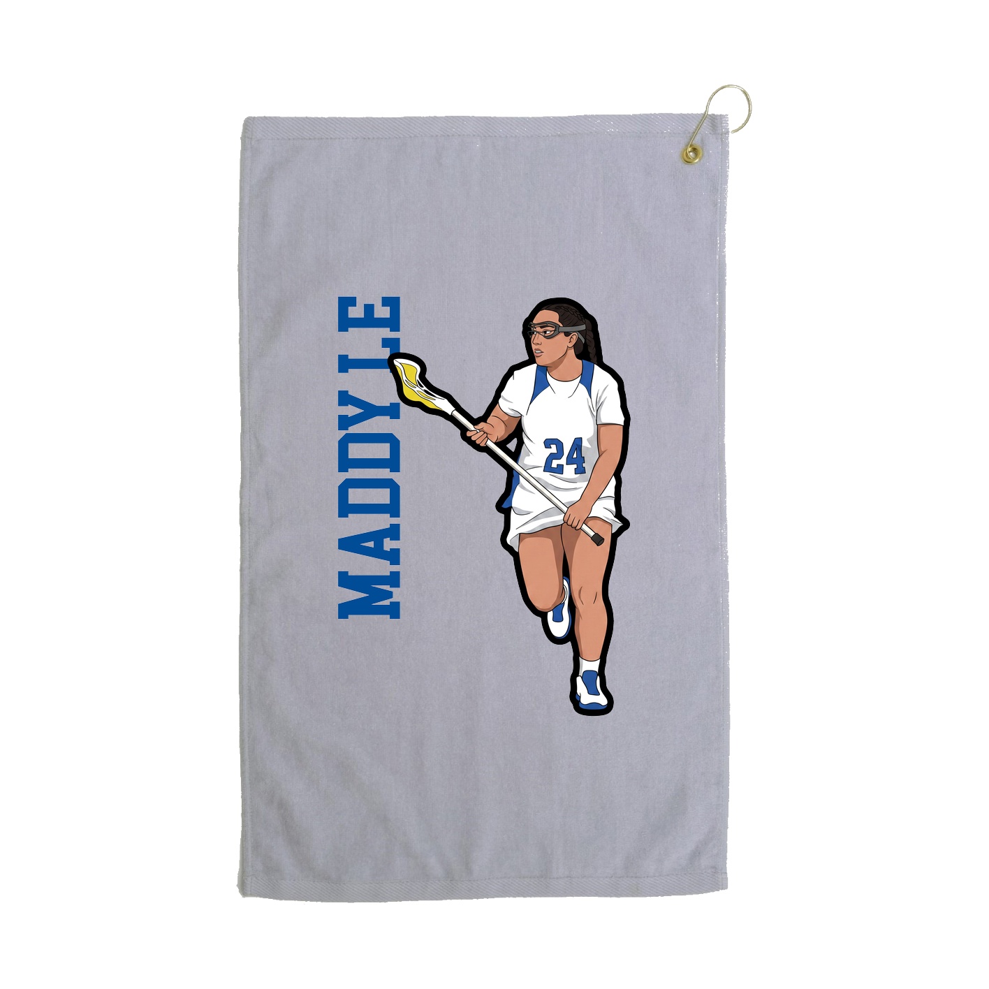Golf Towel — Name Vertical in Grey