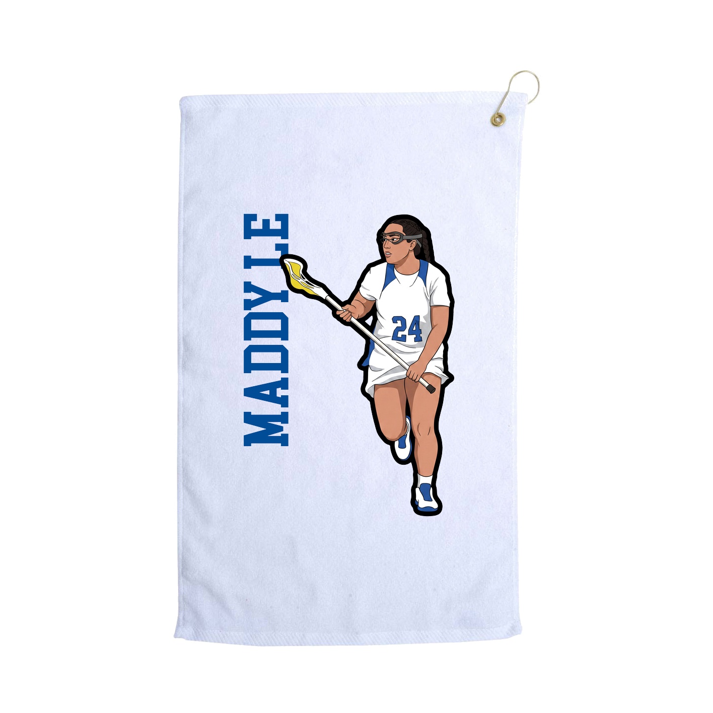 Golf Towel — Name Vertical in White