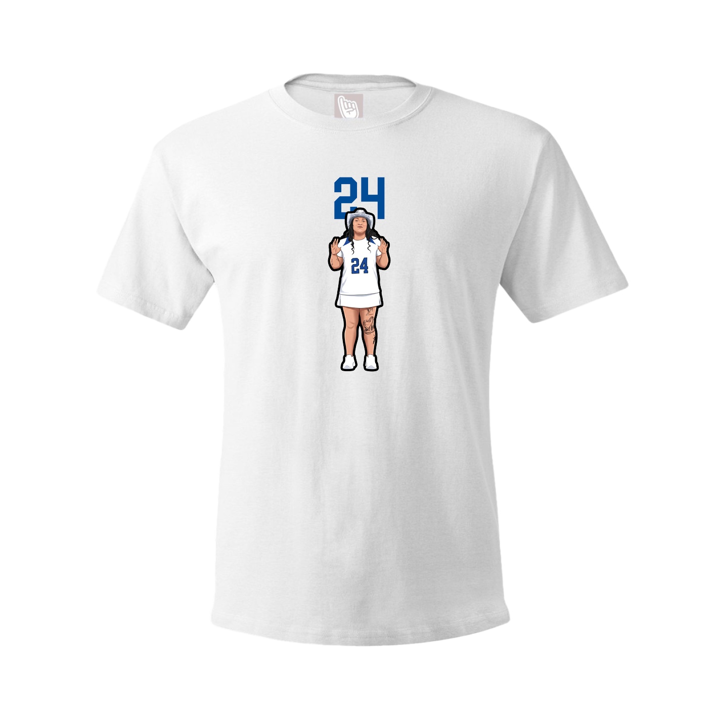 Youth Tee — Number Top in White