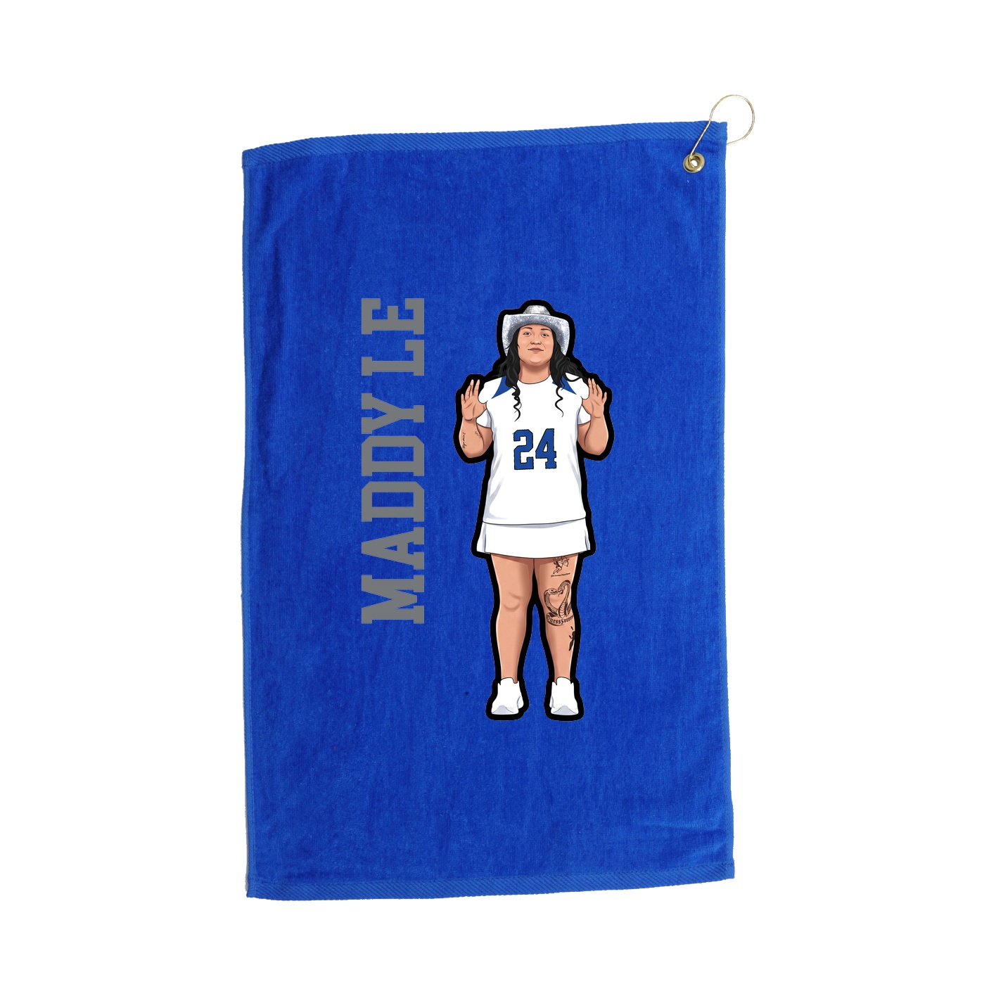 Golf Towel — Name Vertical in Royal