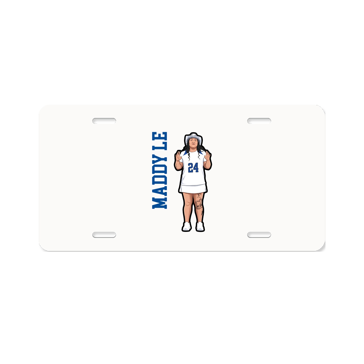 License Plate — Name Vertical in Classic