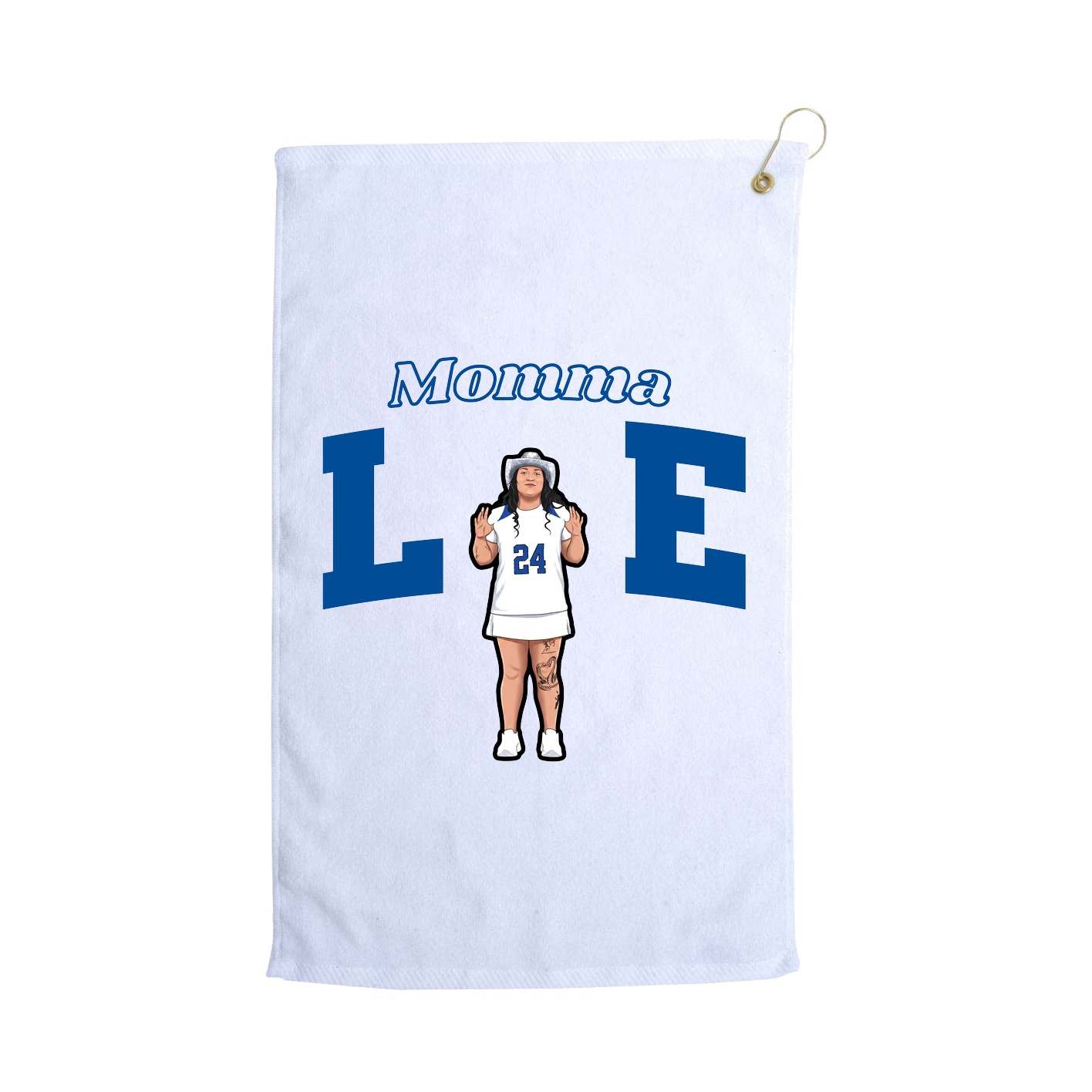 Golf Towel — Mothers Day Block in White