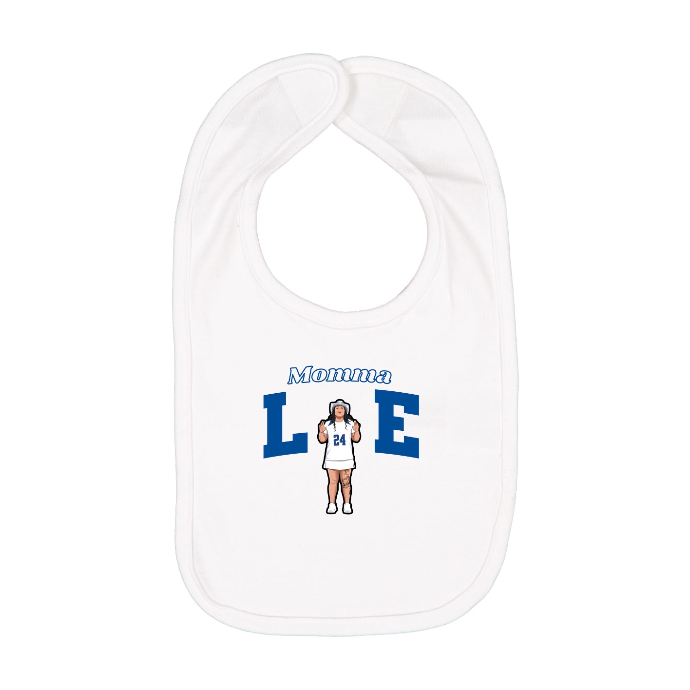 Infant Bib — Mothers Day Block in White
