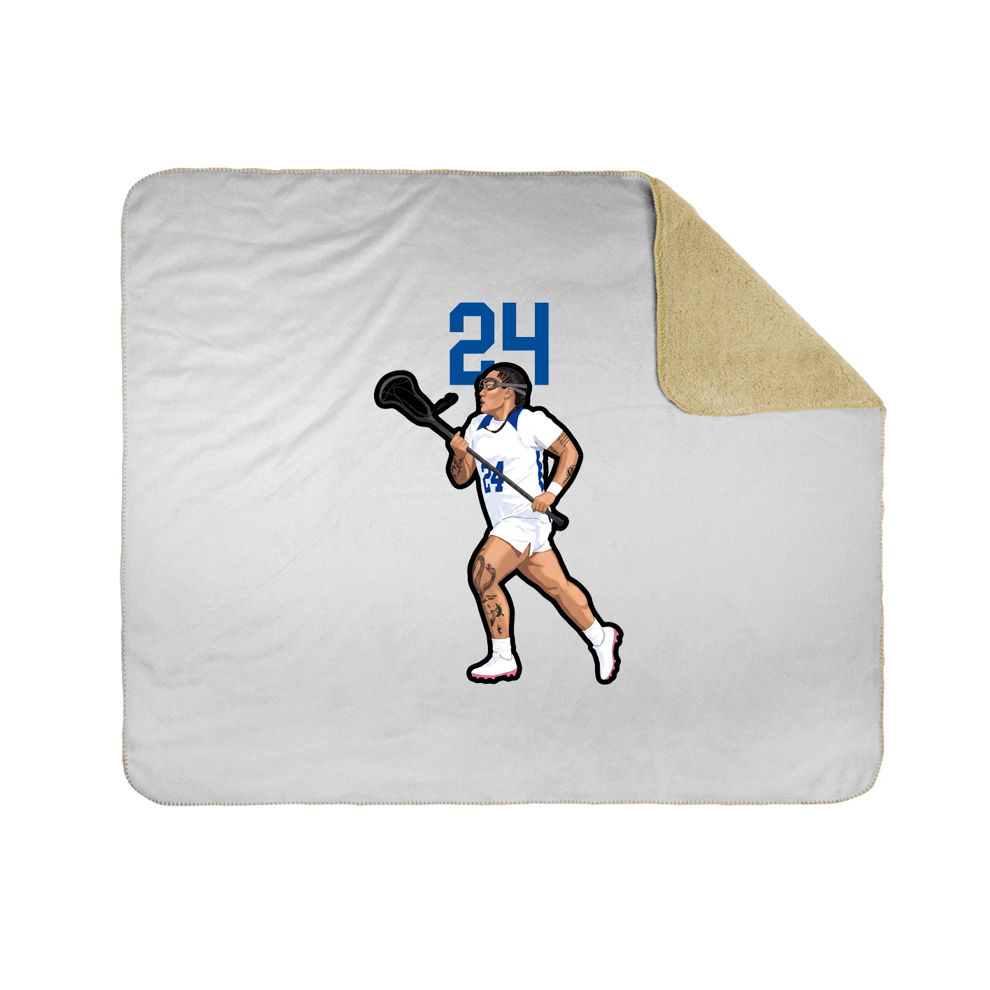 Throw Blanket — Number Top in White