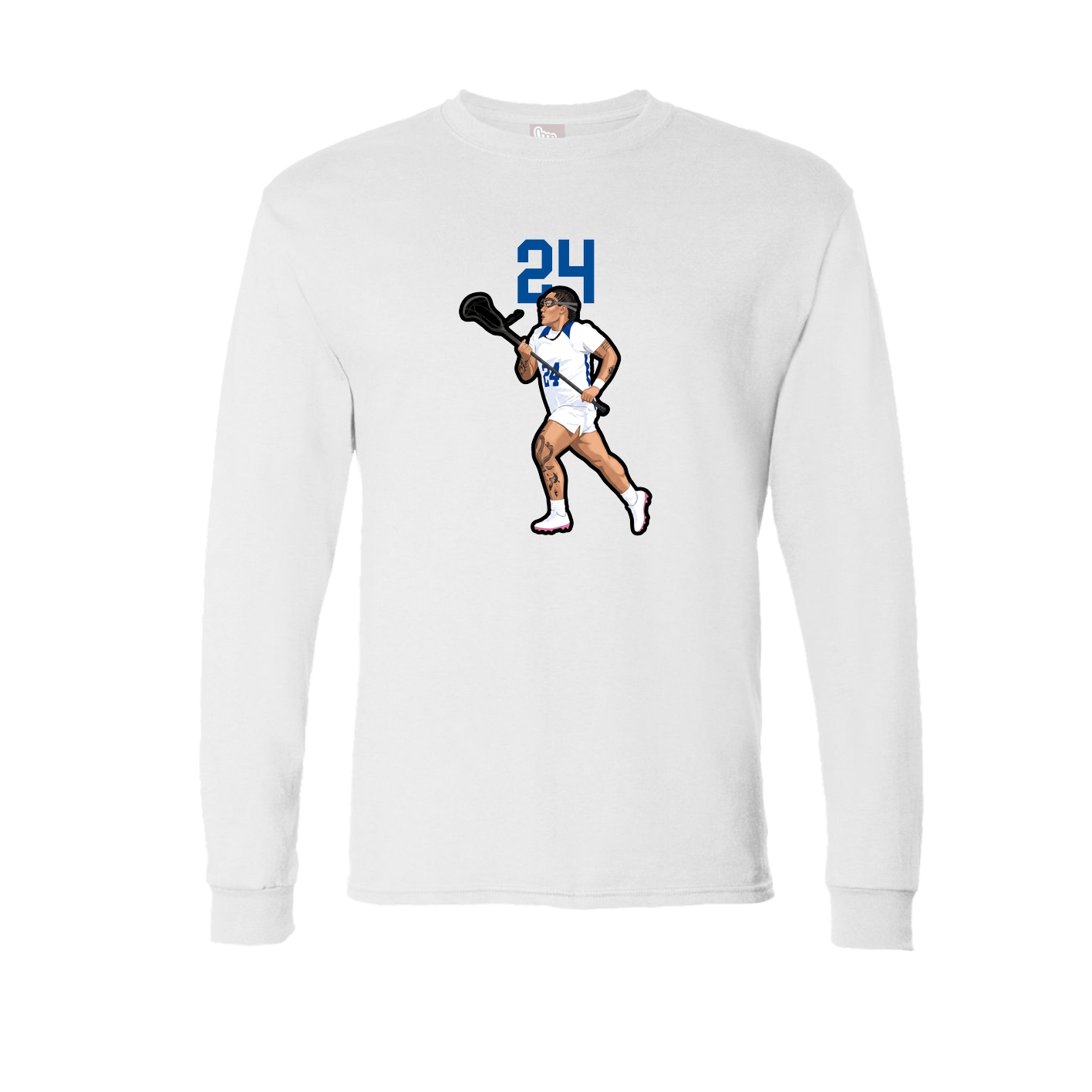 Long Sleeve Tee — Number Top in White