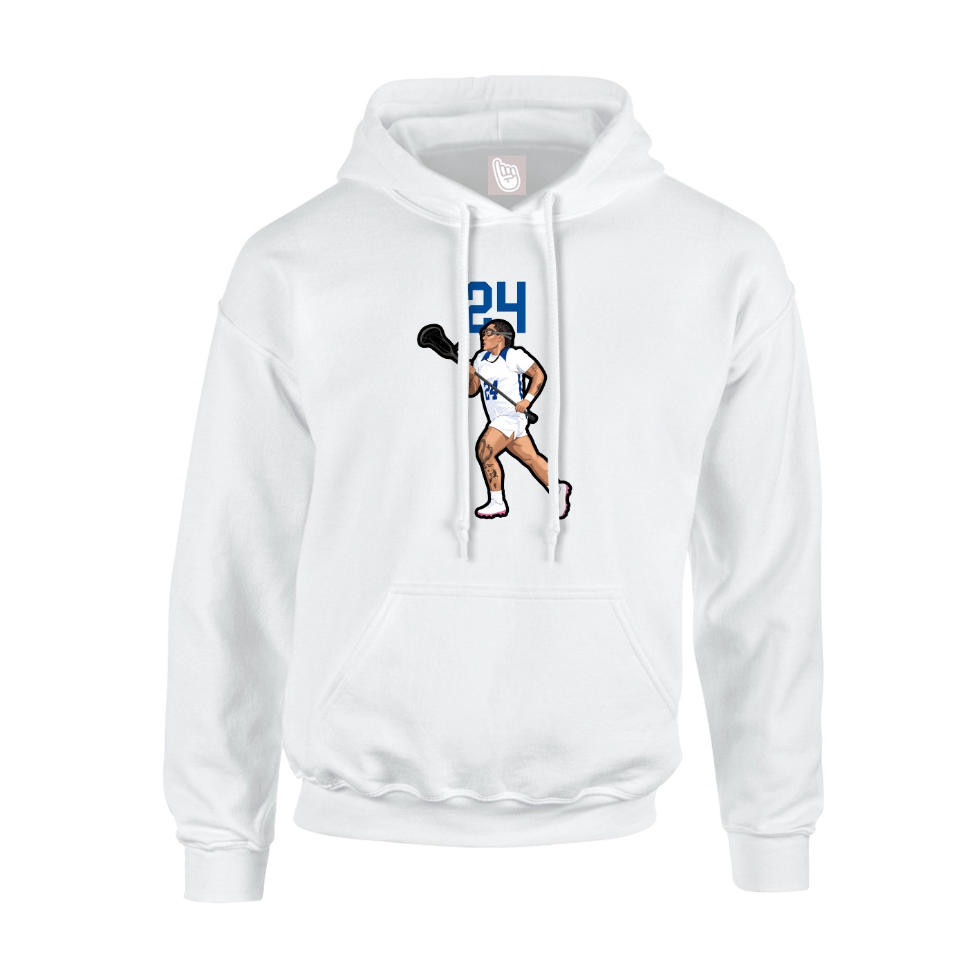 Youth Hoodie — Number Top in White