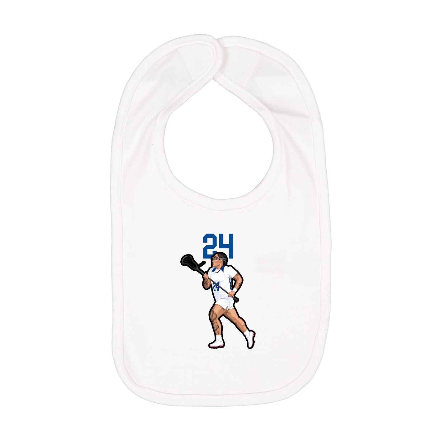 Infant Bib — Number Top in White