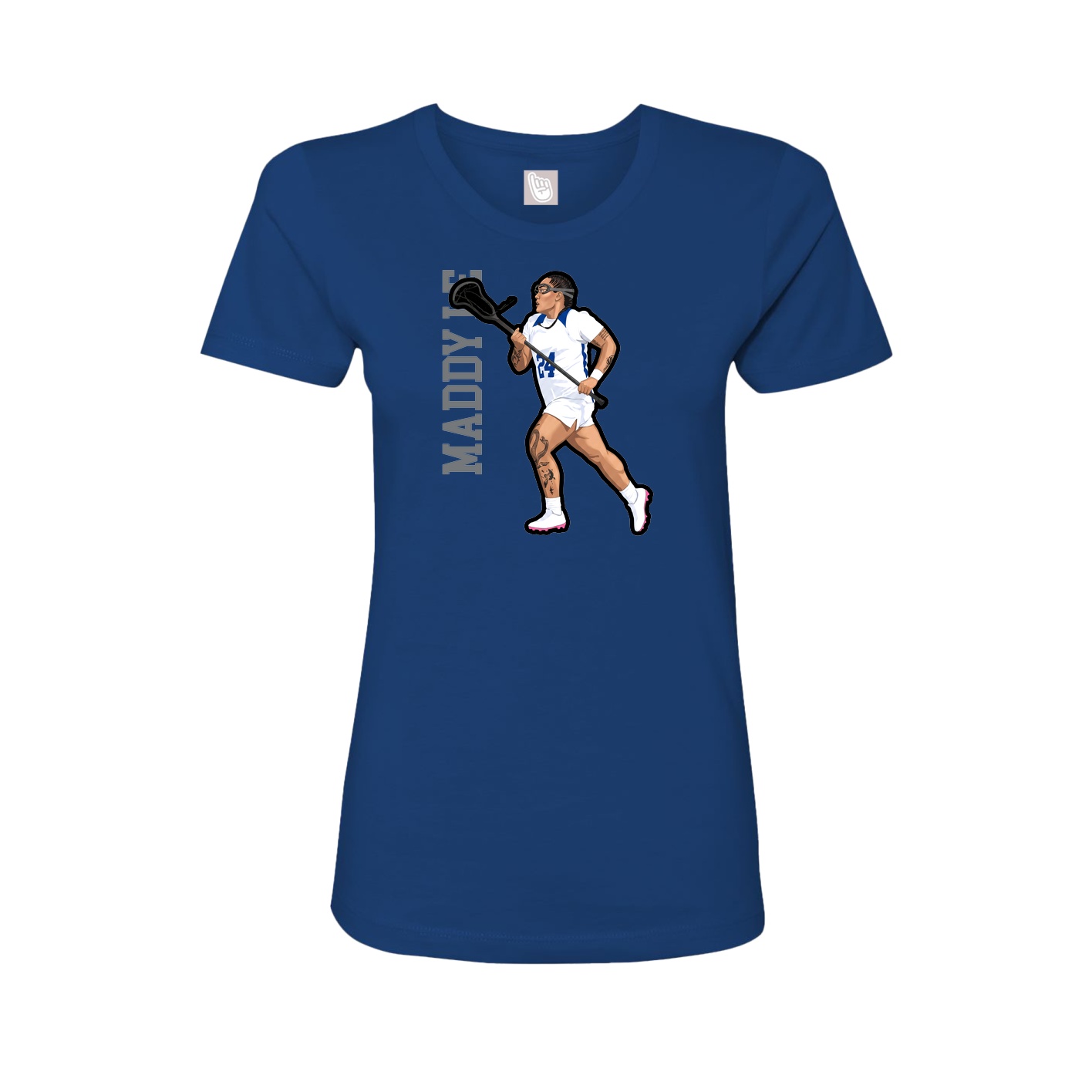 Womens Tee — Name Vertical in Royal