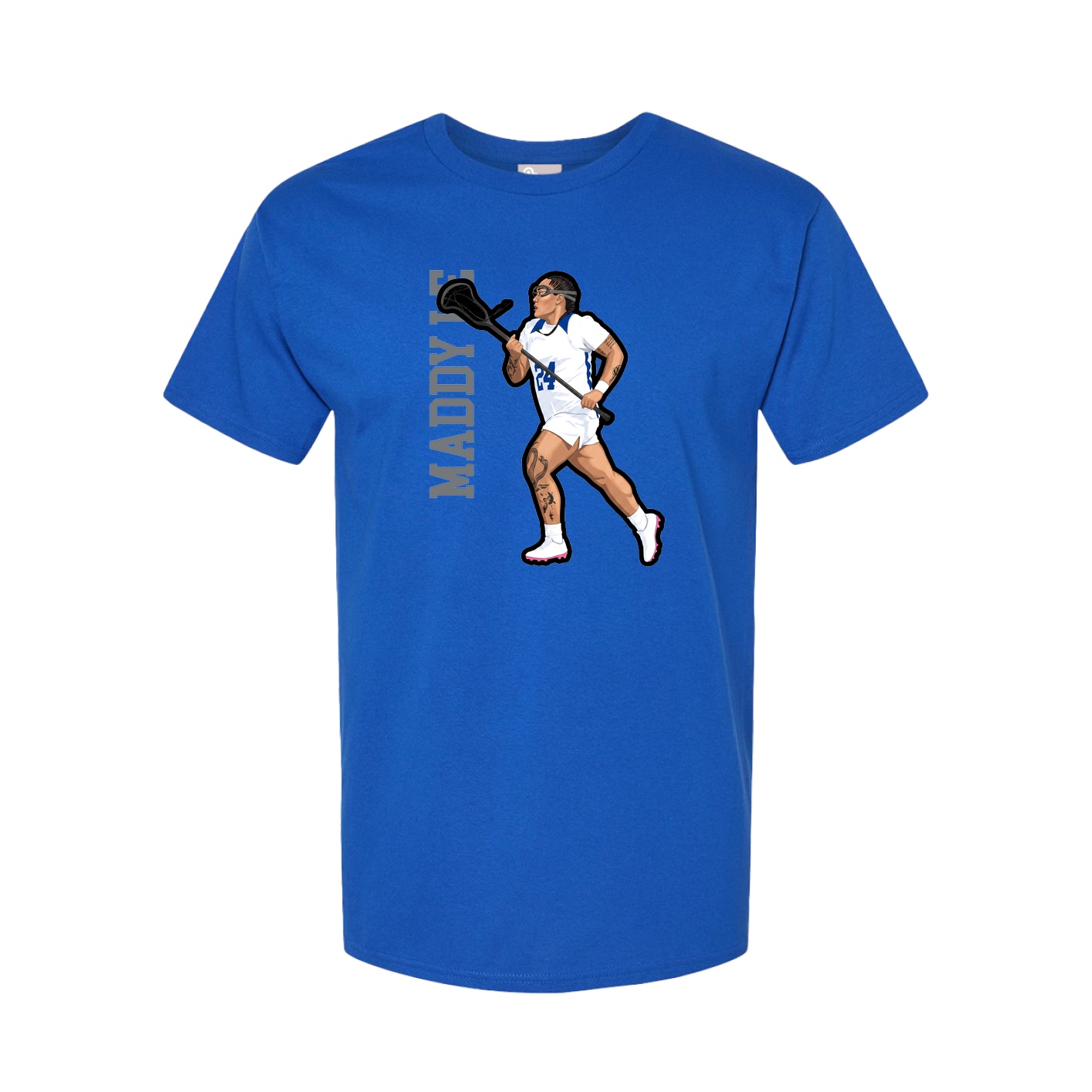 Youth Tee — Name Vertical in Royal