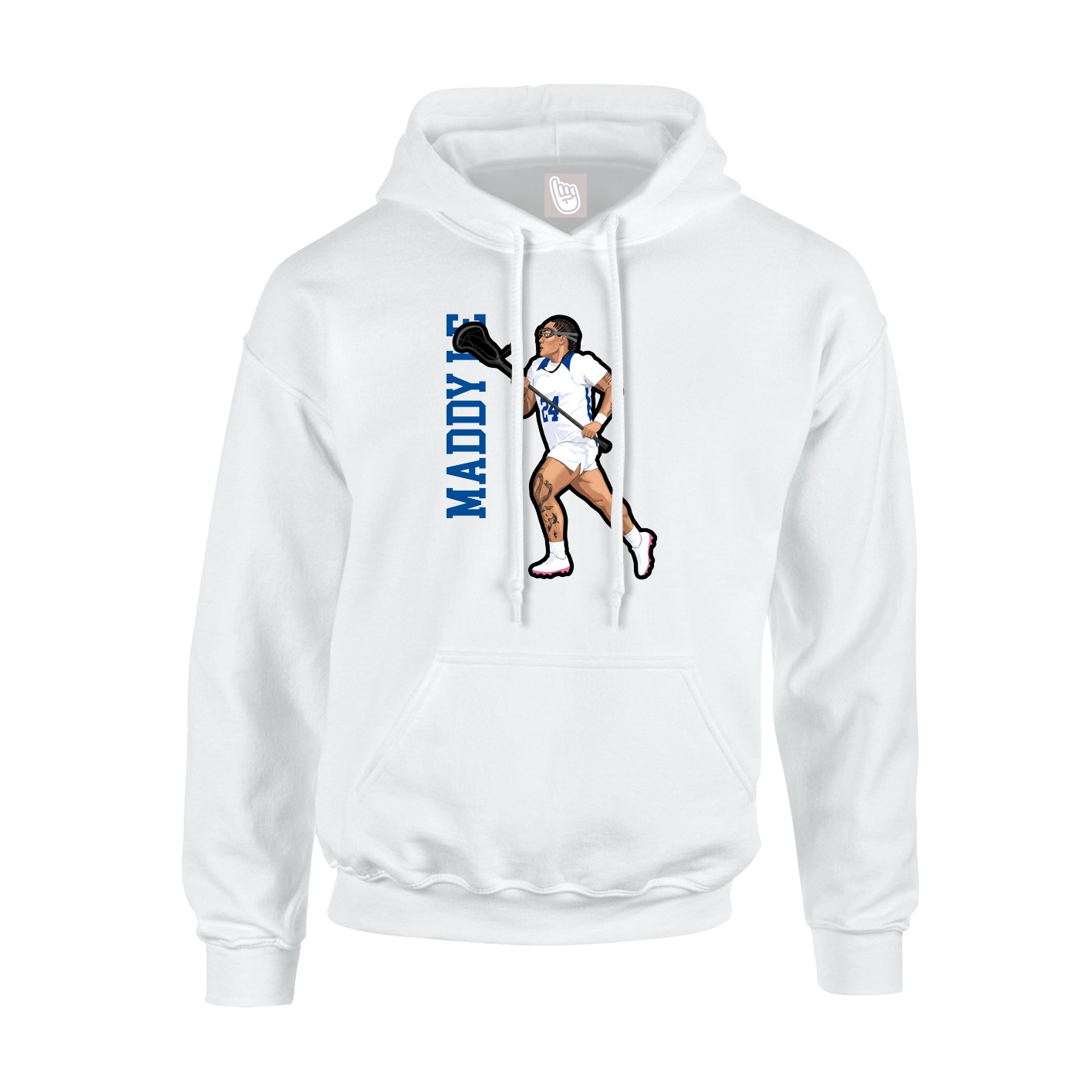 Youth Hoodie — Name Vertical in White