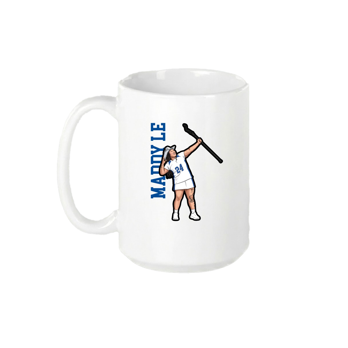 15oz Coffee Mug — Name Vertical in White