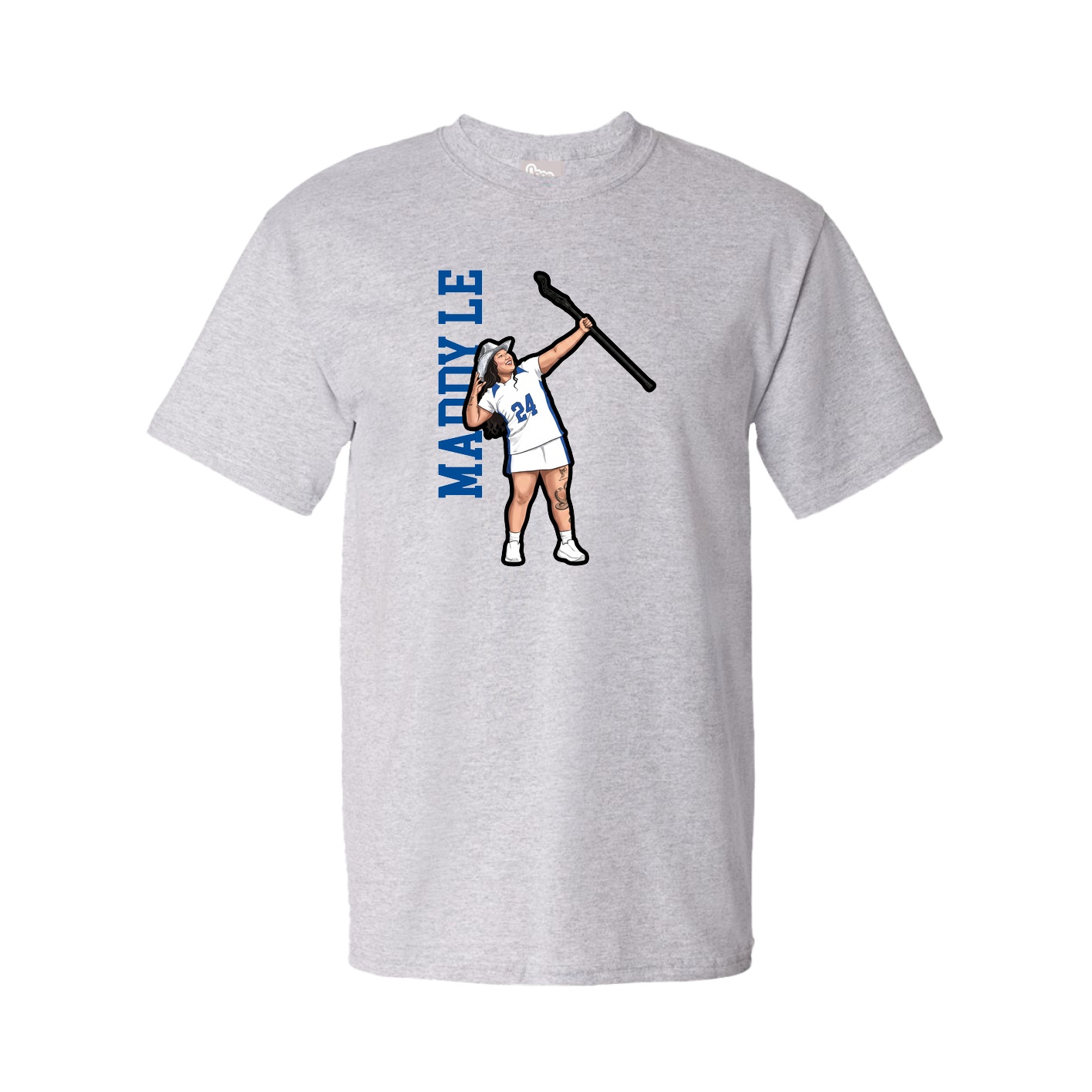 Tee — Name Vertical in Grey