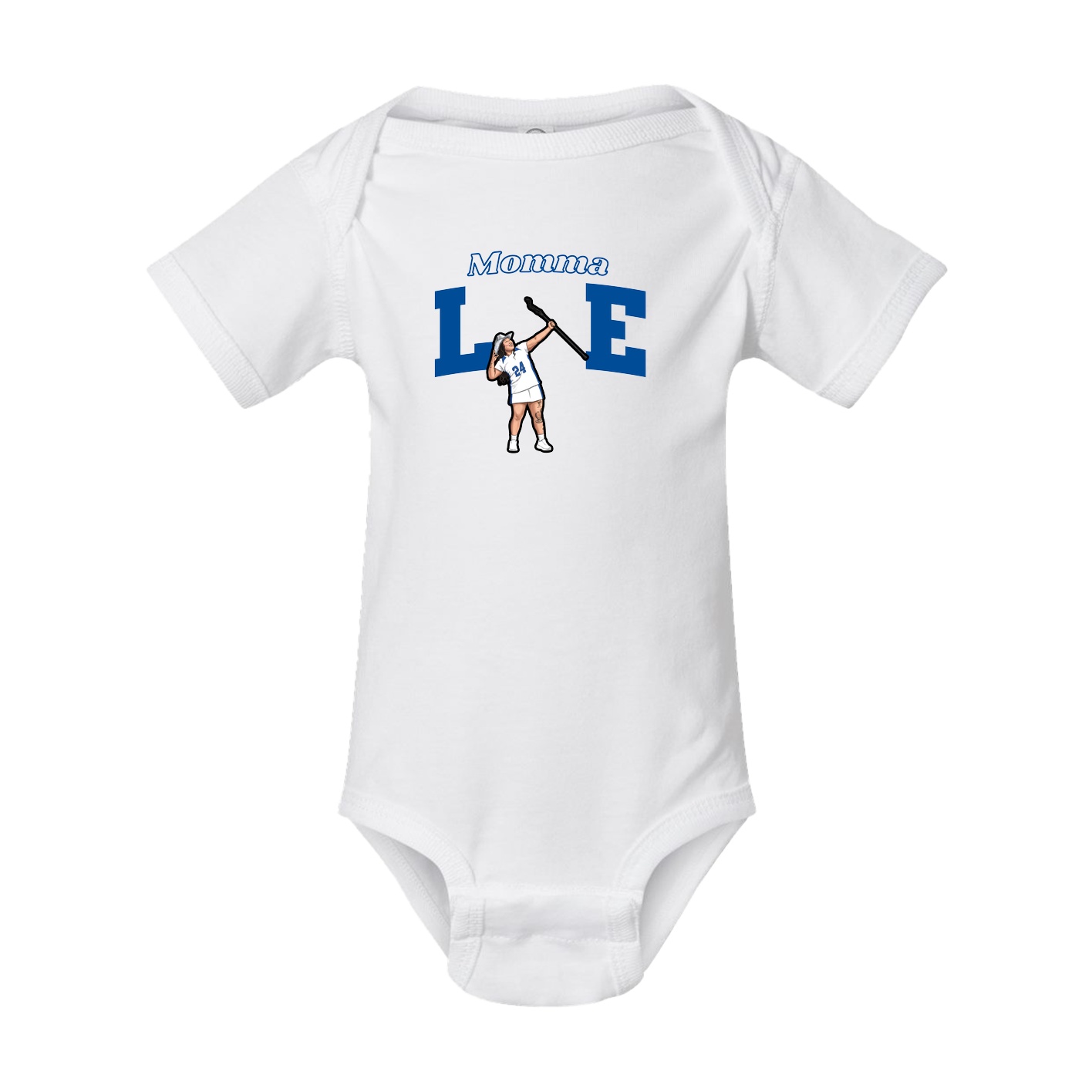 Baby Onesie — Mothers Day Block in White
