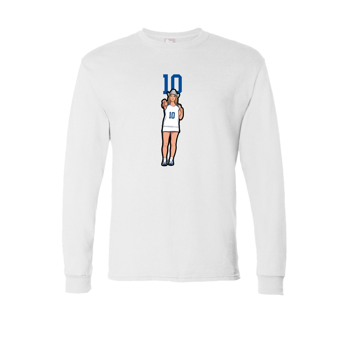 Long Sleeve Tee — Number Top in White