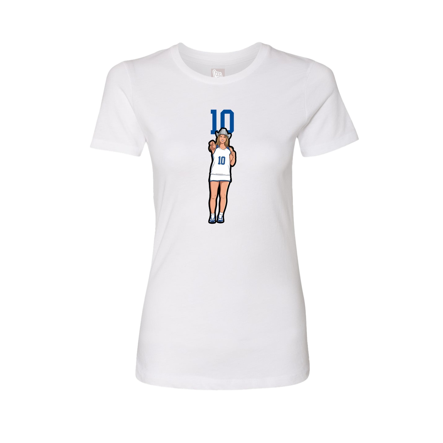 Fitted Women's Tee — Number Top in White