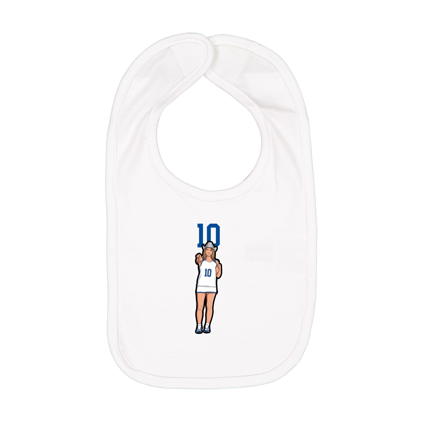 Infant Bib — Number Top in White