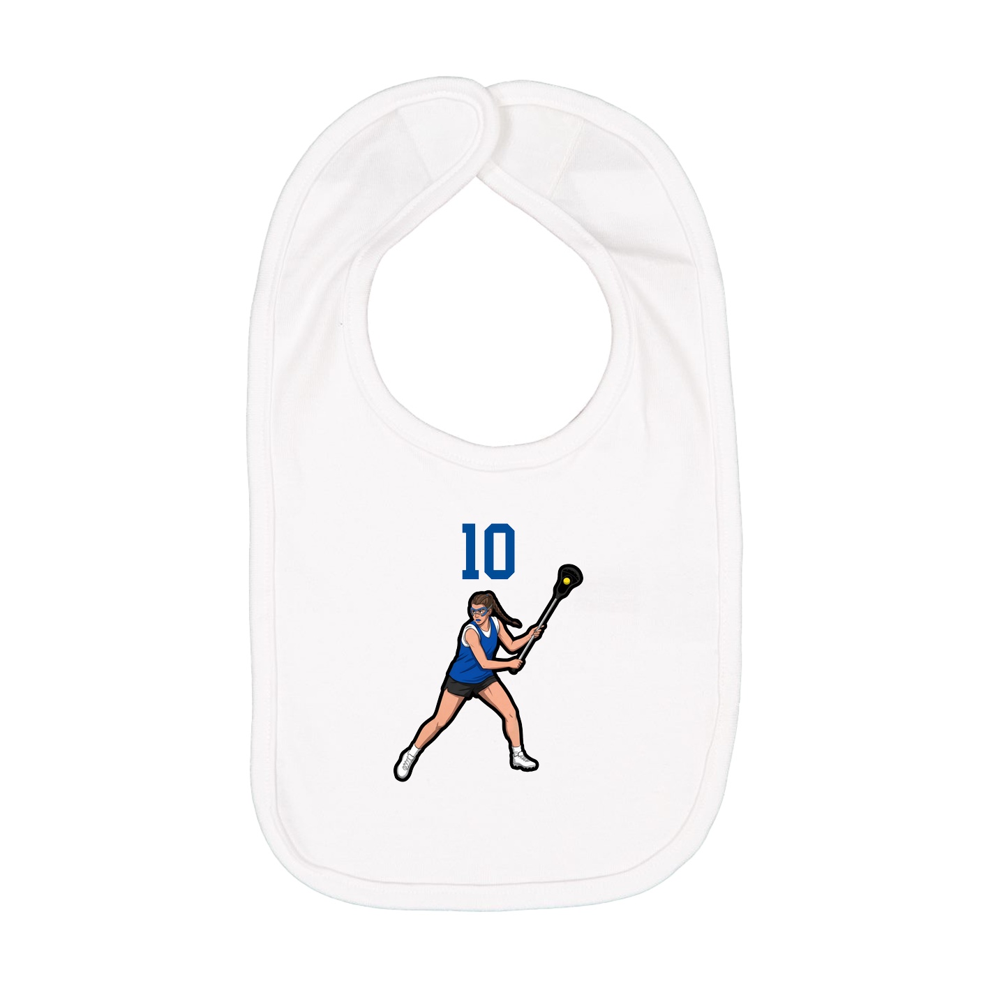 Infant Bib — Number Top in White