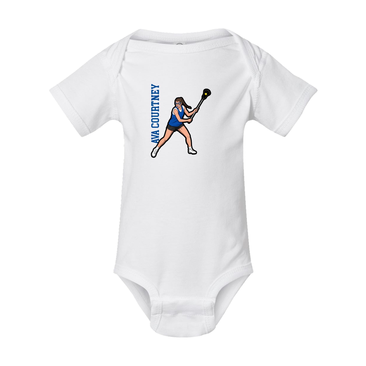 Baby Onesie — Name Vertical in White