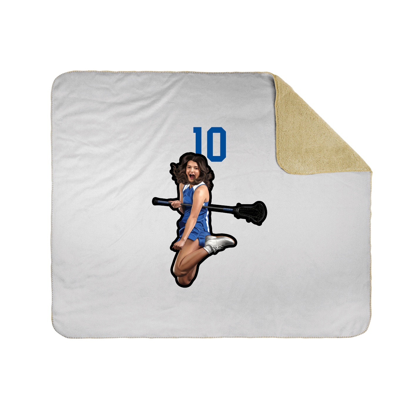 Throw Blanket — Number Top in White