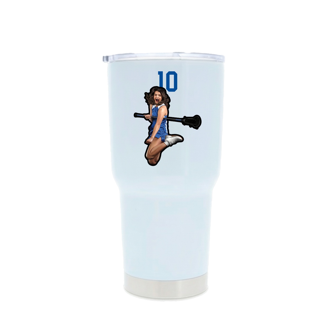 30oz Stainless Steel Tumbler — Number Top in White