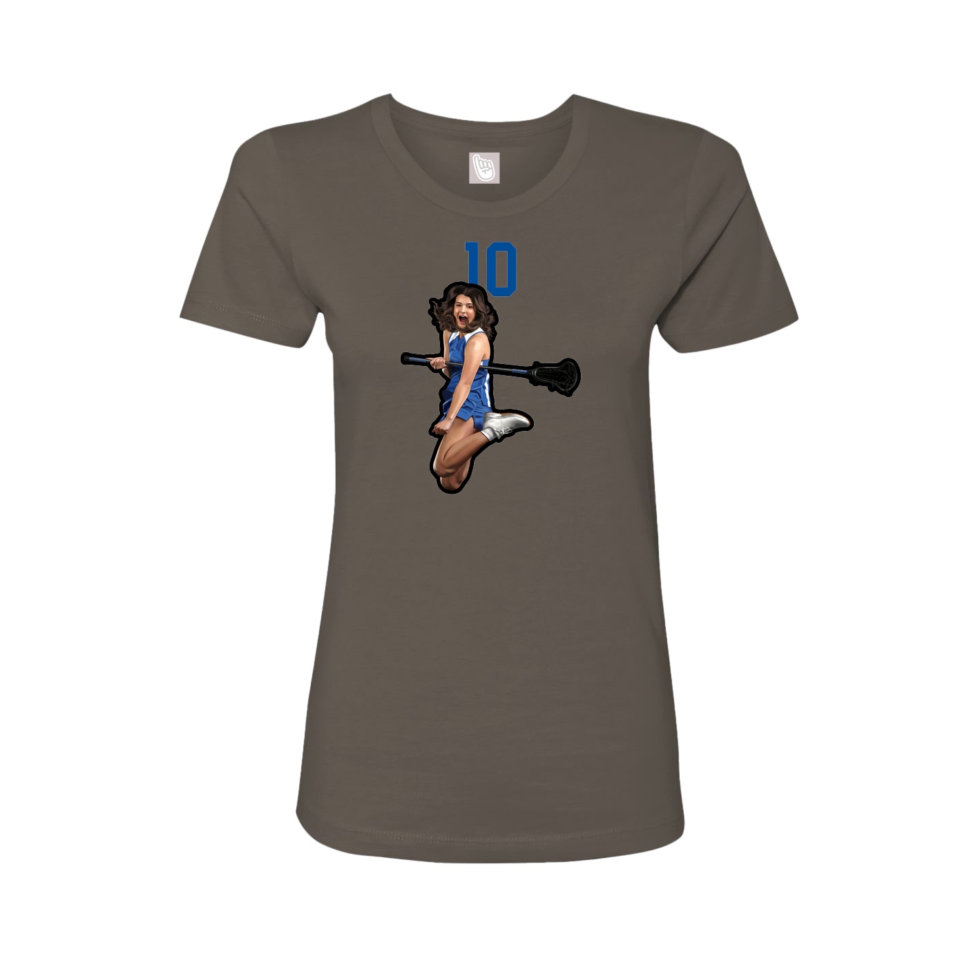Fitted Women's Tee — Number Top in Grey