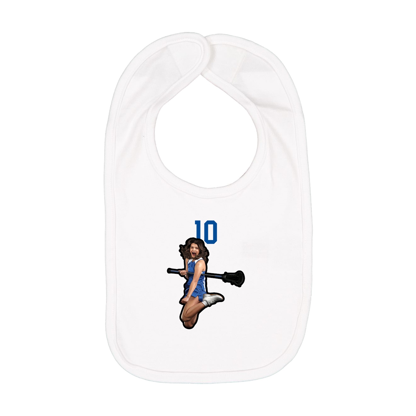 Infant Bib — Number Top in White