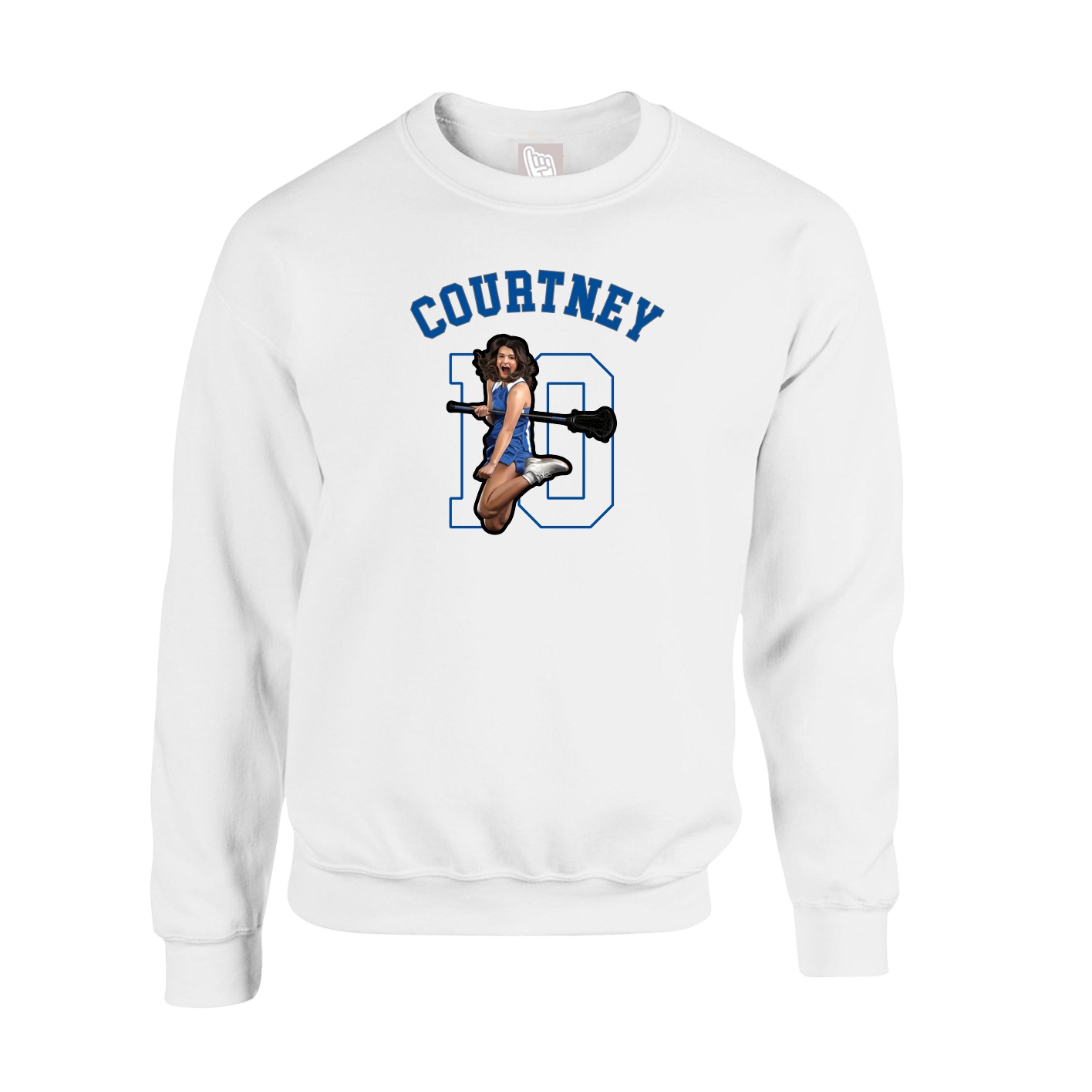Fleece Crew — Shirsey Arch in White