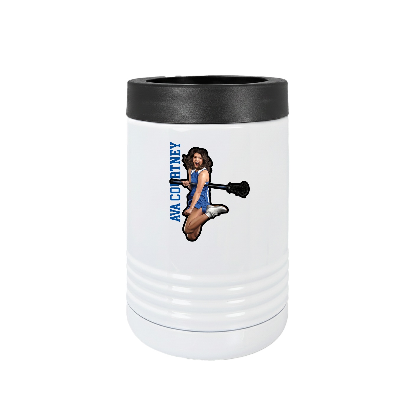 Beverage Holder — Name Vertical in White