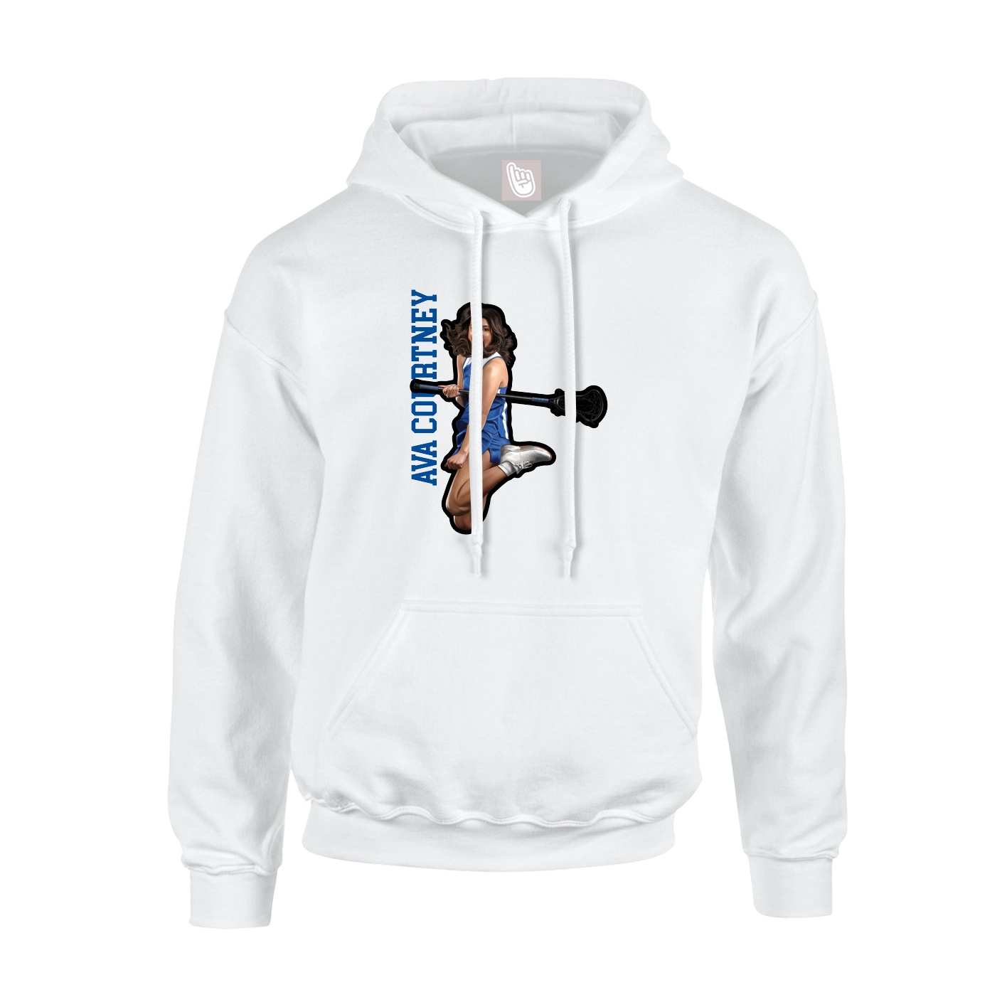 Youth Hoodie — Name Vertical in White
