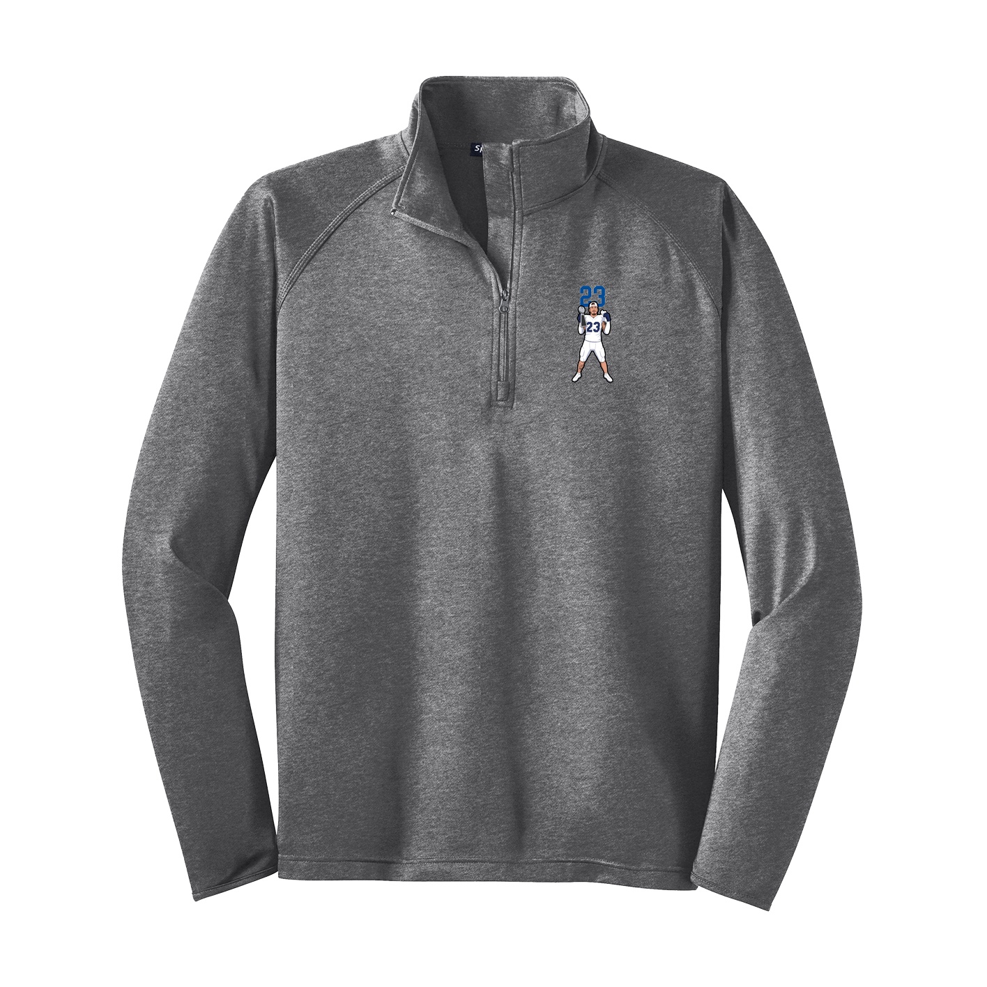 Q-Zip Pullover — Number Top in Grey