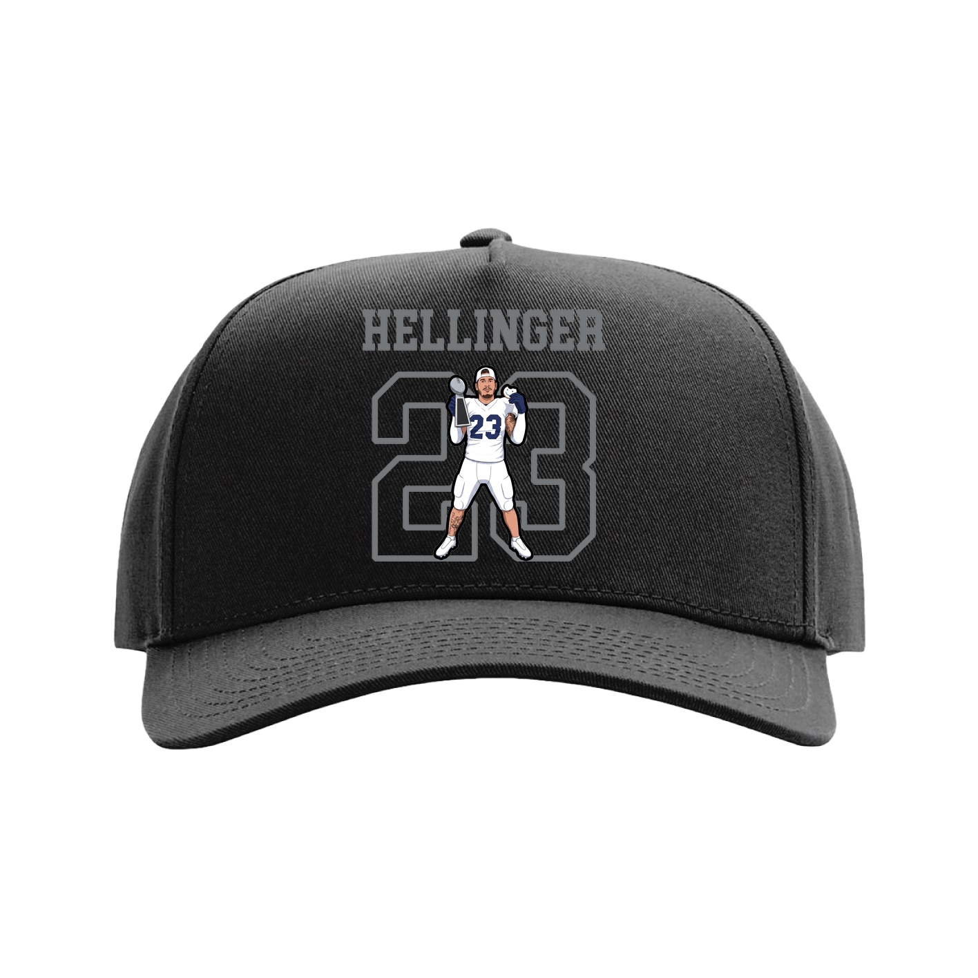 Full Fabric Five-Panel Champ Cap — Shirsey in Black
