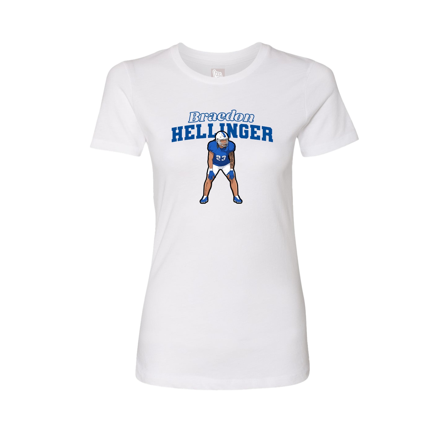 Fitted Women's Tee — Name Arch in White