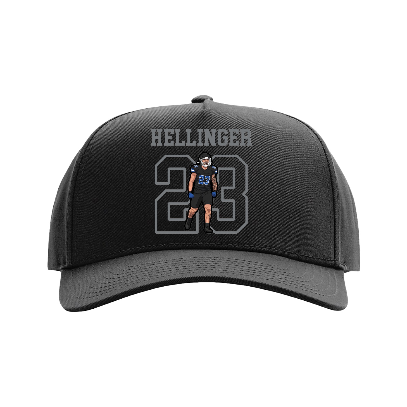 Full Fabric Five-Panel Champ Cap — Shirsey in Black