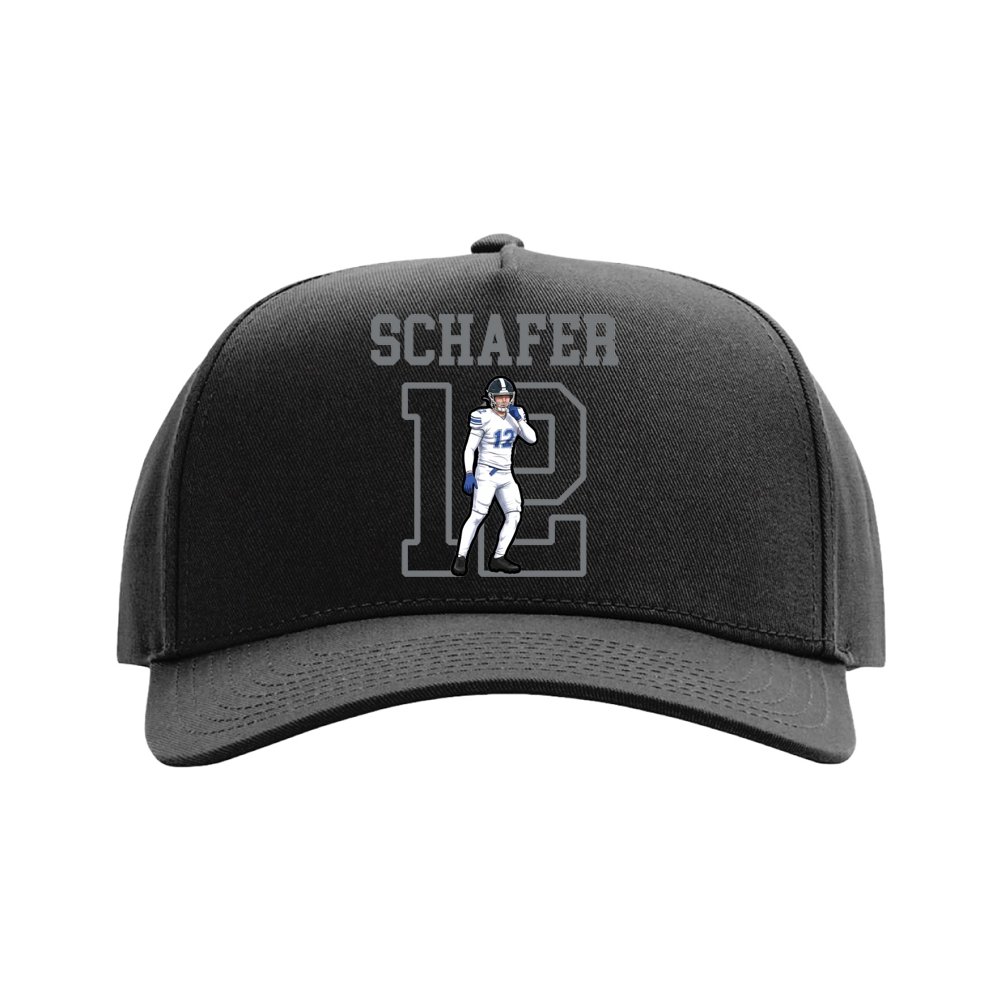 Full Fabric Five-Panel Champ Cap — Shirsey in Black