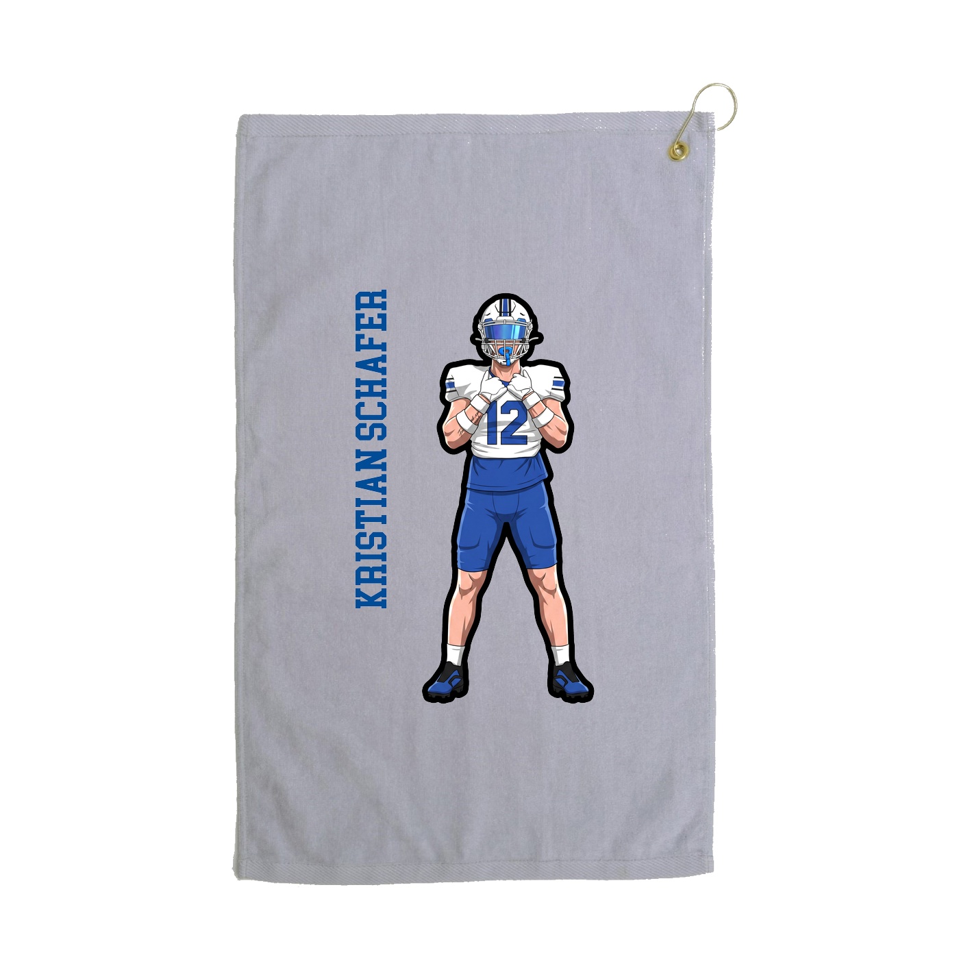Golf Towel — Name Vertical in Grey