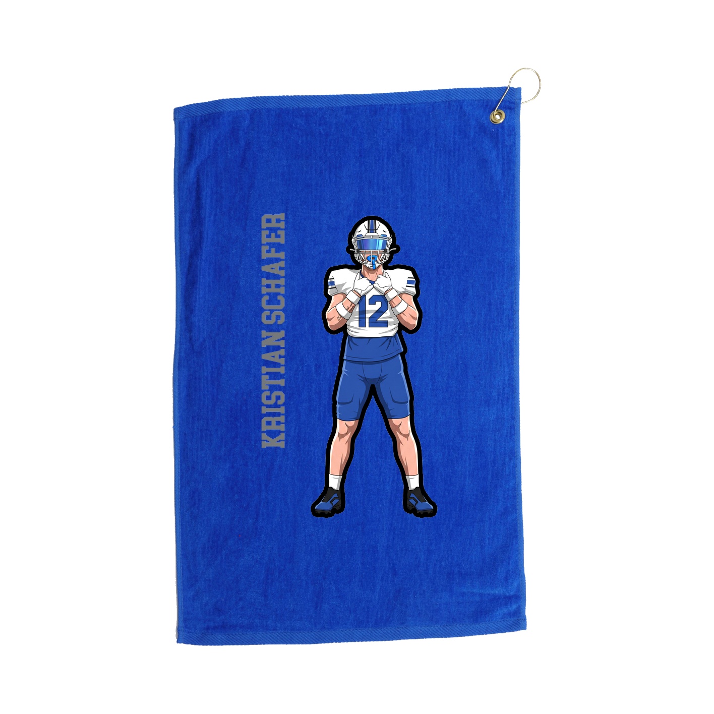 Golf Towel — Name Vertical in Royal