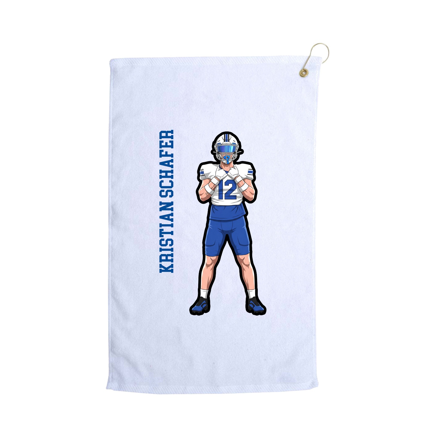 Golf Towel — Name Vertical in White