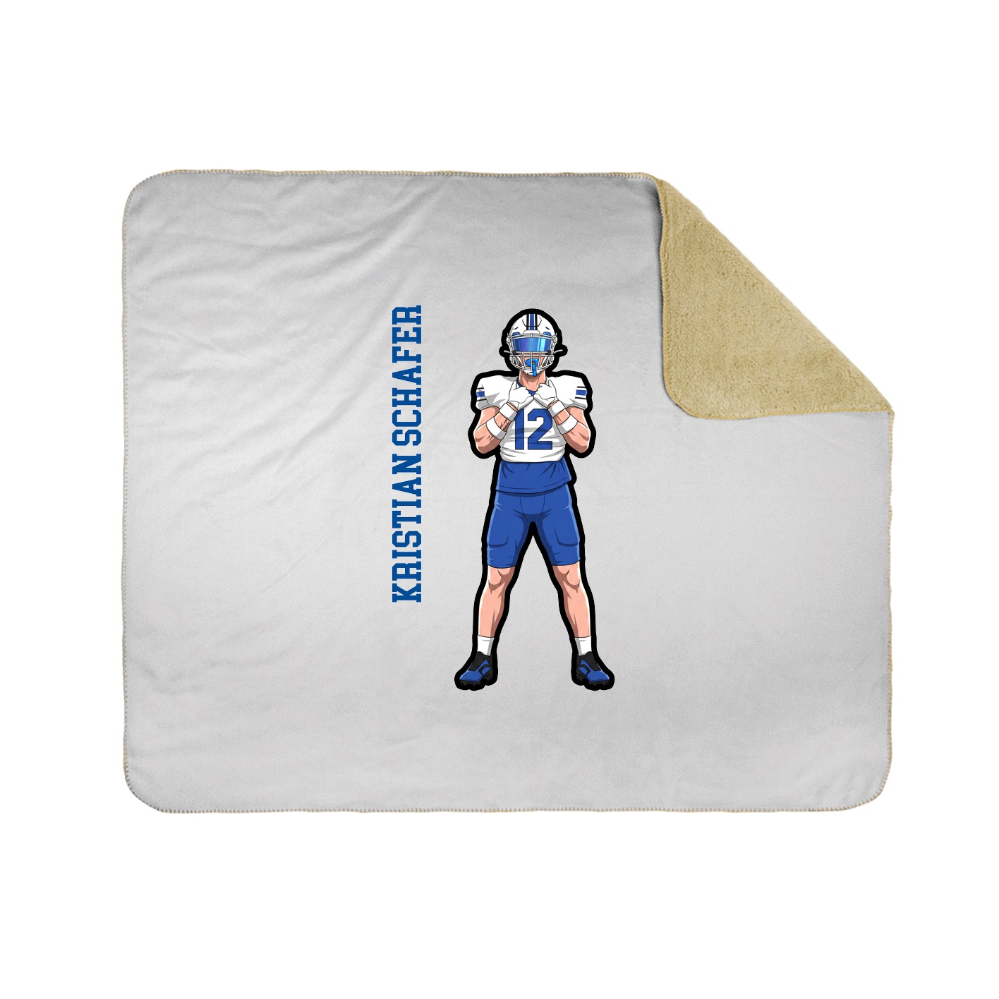 Throw Blanket — Name Vertical in White