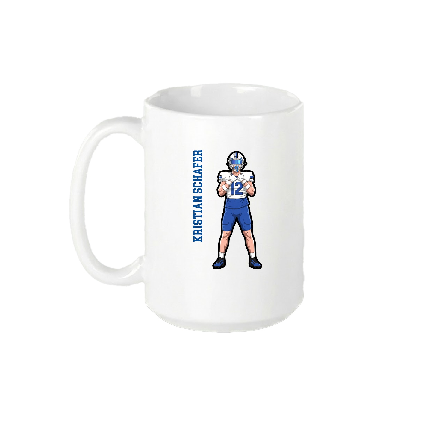 15oz Coffee Mug — Name Vertical in White