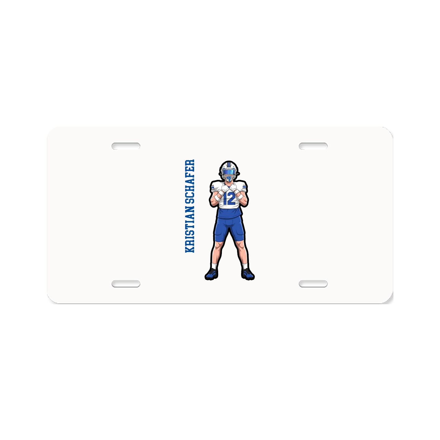 License Plate — Name Vertical in Classic