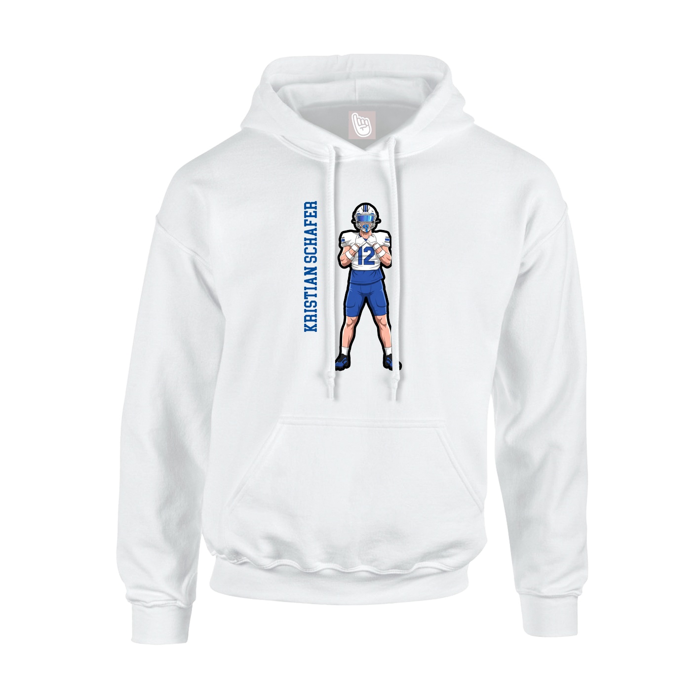 Hoodie — Name Vertical in White