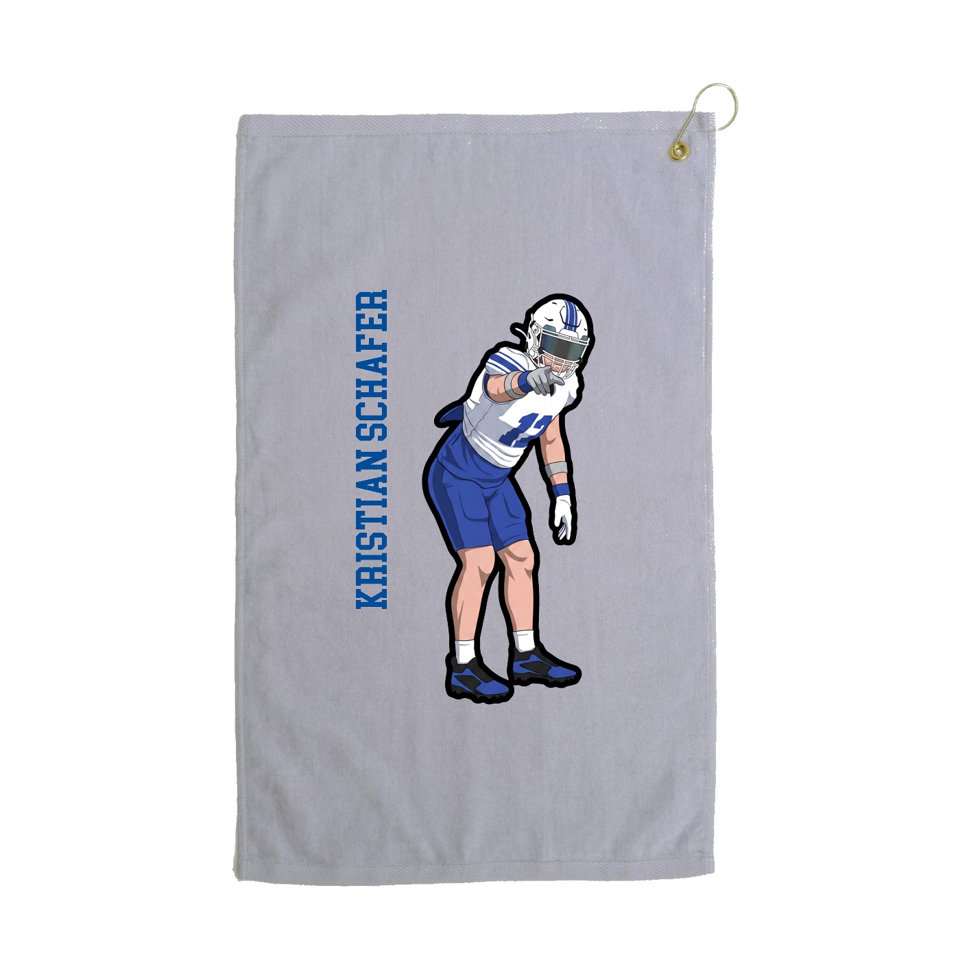 Golf Towel — Name Vertical in Grey